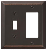 Amerelle 163TRDB Wallplate, 4-15/16 in L, 4-9/16 in W, 2 -Gang, Steel, Bronze, Wall Mounting